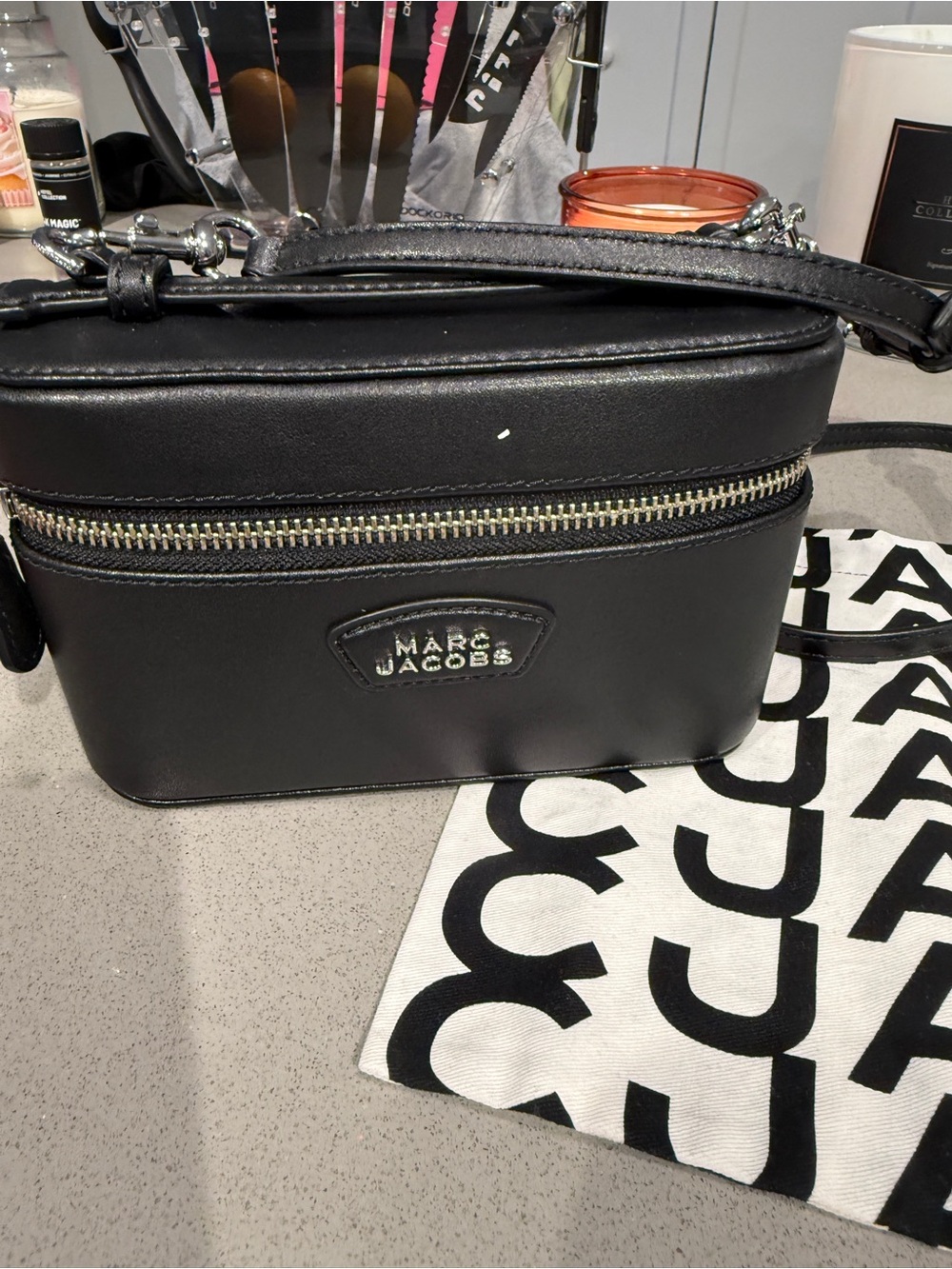 Marc Jacobs Black Leather Crossbody purse Bag